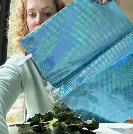 Фото №0 Пакет подарочный 50х38 см голубой