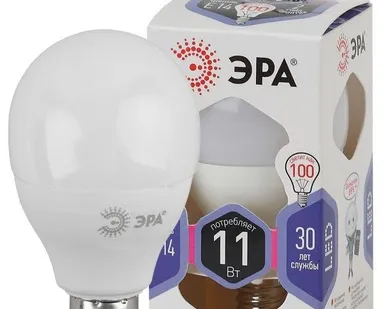фото Лампа светодиодная P45-11W-860-E14 шар 880лм ЭРА Б0032990