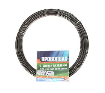 фото Проволока вязальная 20 м, 1.6 мм, термообработанная