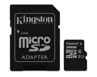 фото Карта памяти Micro-SDHC 32Gb Kingston SDC10G2/32GB Class10 + 
adapter