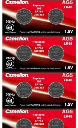 Фото №0 Элемент питания алкалиновый "таблетка" G 5 Mercury Free AG5-BP0%Hg 393A/LR754/193 BL-10 (блист.10шт) Camelion 12813