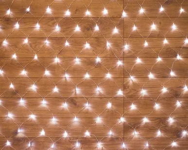 фото Гирлянда "Сеть" с контроллером 1.5х1.5м 150LED бел. прозр. провод 12Вт 230В IP20 NEON-NIGHT 215-125