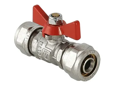 фото Кран шар. для м/п труб 16*16" ц/ц VALTEC (12/192)