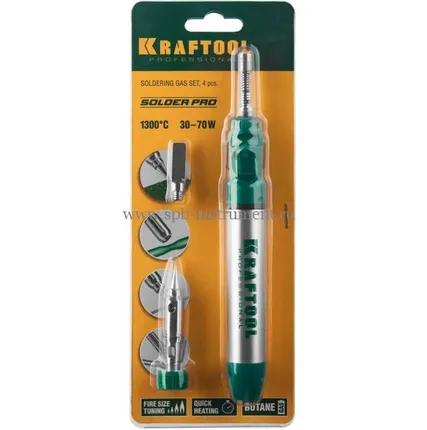 Фото №1 Паяльник газовый 3-в-1 Регулировка пламени 1300С KRAFTOOL SolderPro 70A 55504-H3