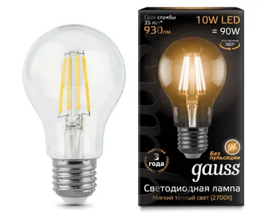 фото Лампа светодиодная Black Filament A60 E27 10Вт 2700К Gauss 102802110