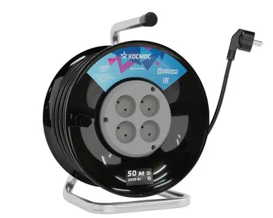 фото Удлинитель на катушке 4х50м 16А ПВС 2х1.5 Космос YKKsm50m-4g(16A)