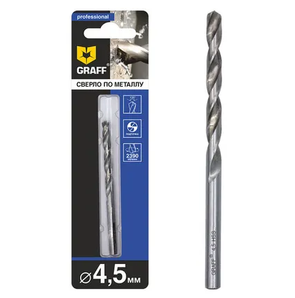 Фото №0 Сверло по металлу GRAFF, 4.5мм