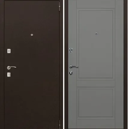 Фото №0 Входная дверь Лидер медный антик-ясень Графит АСД