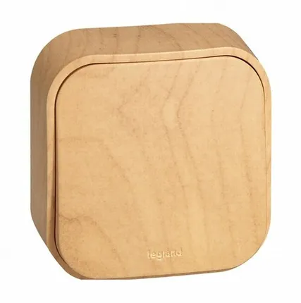 Фото №0 О/У Выключатель 1-клавишный Светлое дерево Quteo Legrand