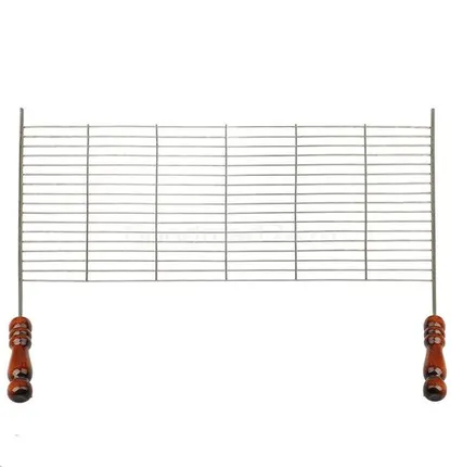 Фото №0 Решетка на мангал нерж. с дер. ручкой 60х40 см (GM) SALE