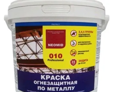 фото Огнезащитная краска для металл NEOMID пласт. ведро 6 кг готовый раствор