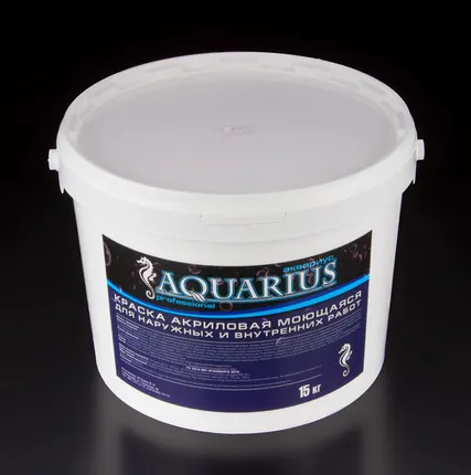 Фото №0 Краска акриловая моющ. д/нар и внутр. раб. "Аквариус" 15кг
