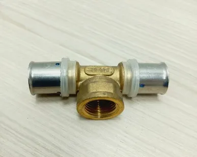 фото Пресс тройник 20х1/2" в/р х20, Hydrosta, комбинированный , внутренняя резьба, профиль TH пресс клещей