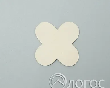 фото Заплатки декор.пришивн. кожа И 15 "цветок", молочный, молочный