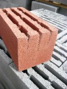 фото Шлакоблок из гран-шлака стеновой красный пустотелый 390х190х188