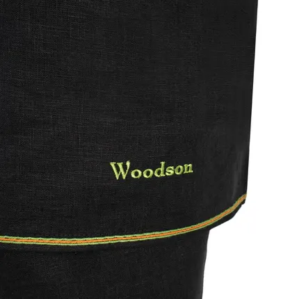 Фото №2 Комплект Банщика WoodSon чёрный лен с цветной полосой (рубашка, брюки, р. 46-48, арт. WKB1)