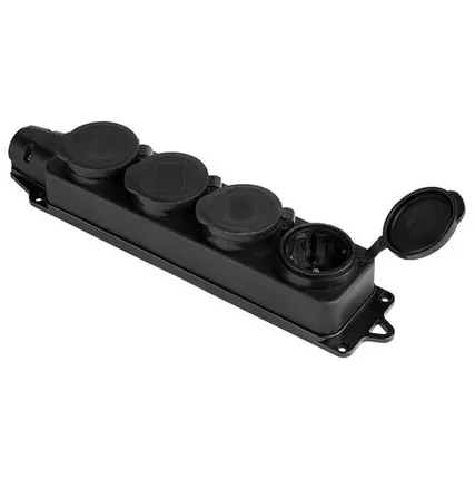 Фото №0 Розетка каучук 1-ф., 16A четырехместная с защитными к...