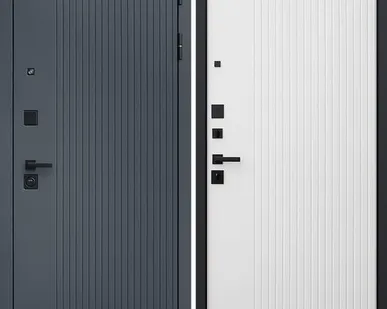 фото Входная дверь Вертикаль Графит-капучино АСД