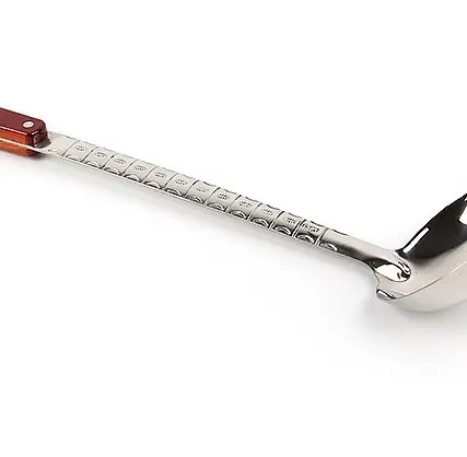 Фото №0 Половник для казана средний 10-25 л, с деревянной ручкой 46,5 см (GM)