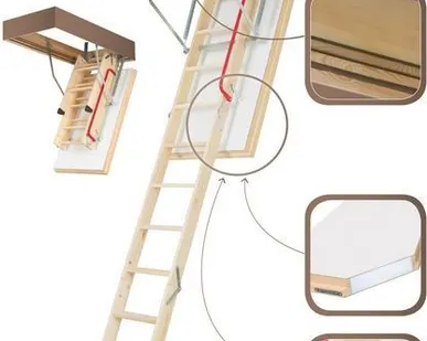 фото FAKRO (ФАКРО) Чердачная лестница Суперэнергосберегающая LWT 70х120х280