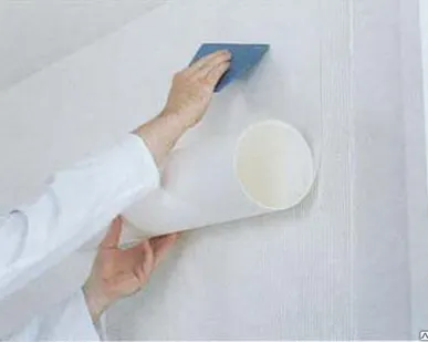 фото Оклейка поверхности стеклохолстом, флизелином