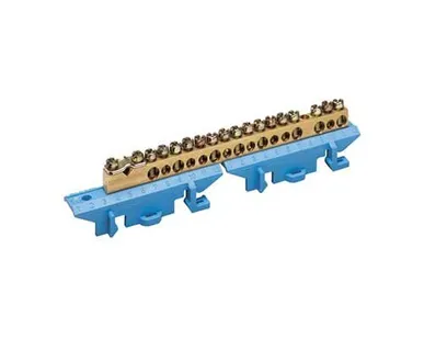 фото Шина с DIN изолятором 17 мест синяя Hager