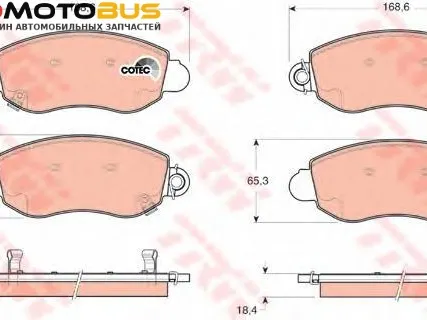 Фото №0 Комплект тормозных колодок, дисковый тормоз TRW GDB1424 Колодки тормозные