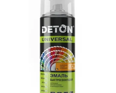 фото Эмаль аэрозольная акриловая быстросохнущая 520мл RAL 9016 белый транспортный DETON
