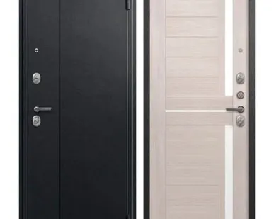 фото Дверь входная А-01 (Центурион) металл/МДФ, Черный сатин/Капучино 2050х960мм, ПРАВАЯ (2025)