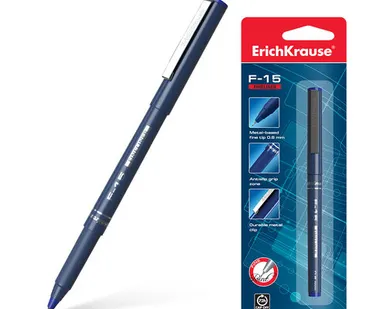 фото Ручка капиллярная линер ЭРИХ КРАУЗЕ 0,6 мм черная F-15 (37066)