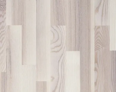 фото Паркет Polarwood Ясень Ливинг белый матовый трехполосный