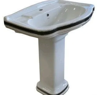 фото KLASIK KROKODIL Пьедестал белый с декором KL250-OK