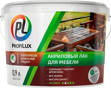 фото Лак PROFILUX Лак для отделки мебели PROFILUX 0,9 л матовый акриловый белый