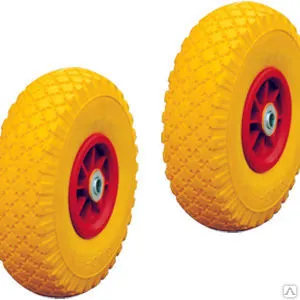фото Пенополиуретановое колесо, пласт., симм., шарикоп. 260 мм, ось 20 PU1805