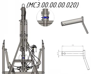 фото Стопор 126мм D25мм (MC3.00.00.00.020) на кран манипулятор Метал-Фах СЛОН (30673)