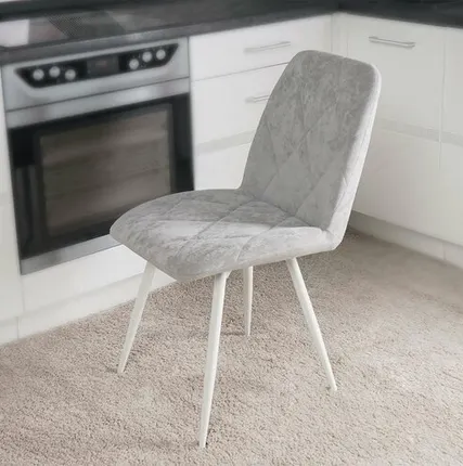 Фото №0 Стул Велюр Престиж (03) Гратта Опал серый-Белый