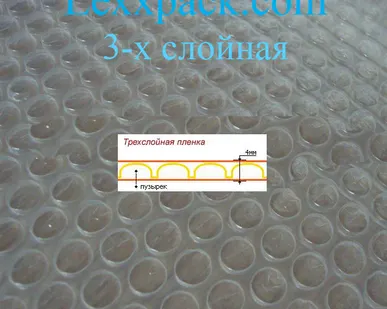 фото Воздушно-пузырьковая пленка - 3-х слойная (1,2х100м) - 120 м2 -рулон