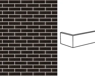 фото Клинкерная плитка угловая KING KLINKER Free Art 17 Onyx black, 250*65*120*10 мм