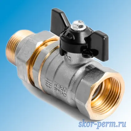 Фото №2 Кран шаровой LD 20 Ру40 бабочка, с накидной гайкой