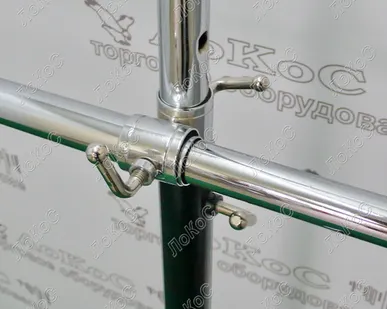 фото Вешало П-образное 2-яруса L=900-1550мм*440мм, H=1330-2000мм, черное/хром