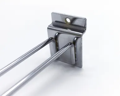 фото Еврокрючок двойной на экономпанель, длинна 200мм d=5 мм, хром