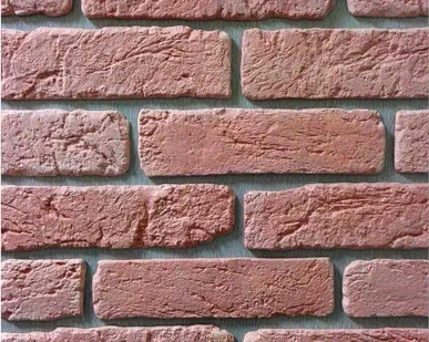 фото Арт. 1222 Кирпич "Старый" Красный без окраски с эфектом мокрый камень