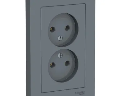 фото Розетка 2-м AtlasDesign 16А без заземл. в сборе грифель SchE ATN000720