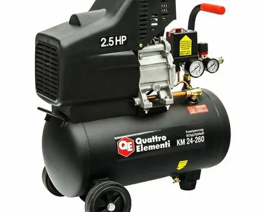 фото Компрессор поршневой масляный QUATTRO ELEMENTI KM 24-260 ( 260л/мин, 24л, 2,5 л.с, 8 бар, 25кг)