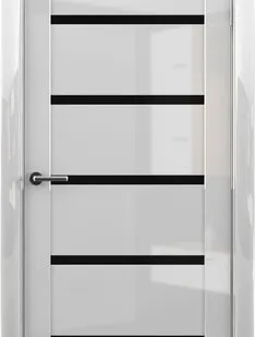 фото Межкомнатные двери ALBERO "ВЕНА" Глянец Белый/Черный Акрилат (ДО)