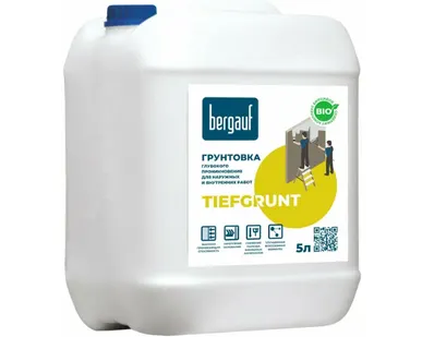 фото Грунтовка универсальная Bergauf Tiefgrunt БЕЛАЯ 10 л