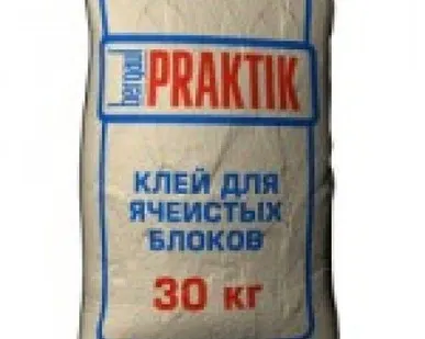 фото Клей Bergauf Praktik для ячеистых блоков 30кг Bergauf