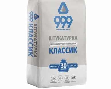 фото 999 Техник штукатурка гипсовая(для машинного и ручного нанесения) 30 кг (1пал.-40 шт)