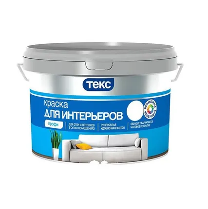 Фото №0 Краска в/д ТЕКС интерьерная 1,8л Профи