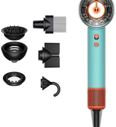 Фото №0 Фен Dyson Supersonic HD16, голубой+оранжевый